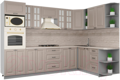 Кухонный гарнитур Интерлиния Мила Деко 1.88x3.0 правая - фото