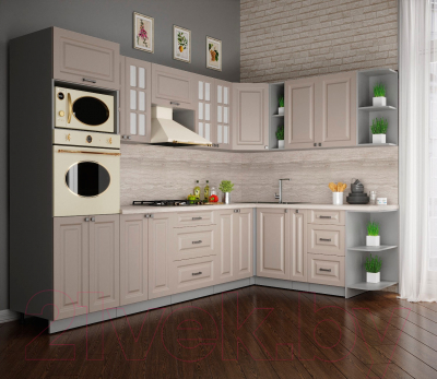 Кухонный гарнитур Интерлиния Мила Деко 1.88x3.0 правая