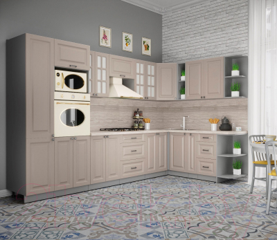 Кухонный гарнитур Интерлиния Мила Деко 1.88x3.4 правая