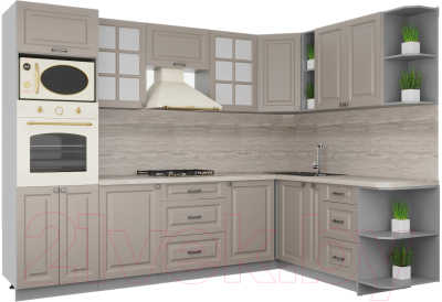 Кухонный гарнитур Интерлиния Мила Деко 1.88x2.8 правая - фото