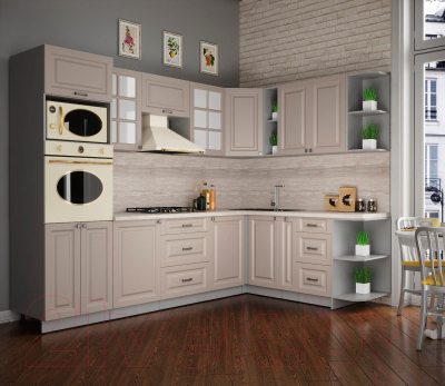 Кухонный гарнитур Интерлиния Мила Деко 1.88x2.8 правая