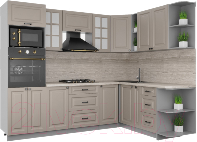 Кухонный гарнитур Интерлиния Мила Деко 1.88x2.6 правая - фото