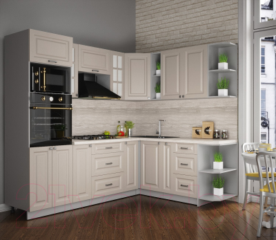 Кухонный гарнитур Интерлиния Мила Деко 1.88x2.4 правая