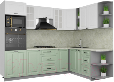 Кухонный гарнитур Интерлиния Мила Деко 1.88x2.6 правая - фото