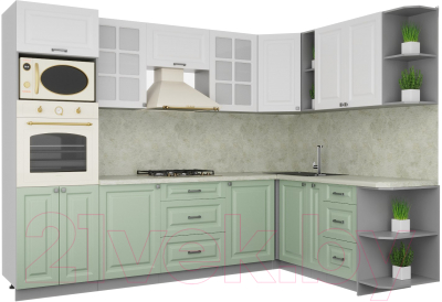 Кухонный гарнитур Интерлиния Мила Деко 1.88x2.8 правая - фото