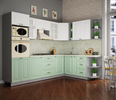 Кухонный гарнитур Интерлиния Мила Деко 1.88x2.8 правая