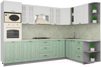 Кухонный гарнитур Интерлиния Мила Деко 1.88x3.0 правая - фото