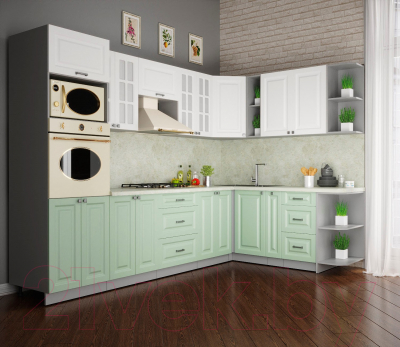 Кухонный гарнитур Интерлиния Мила Деко 1.88x3.0 правая