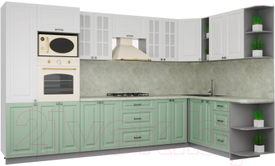 Кухонный гарнитур Интерлиния Мила Деко 1.88x3.4 правая - фото