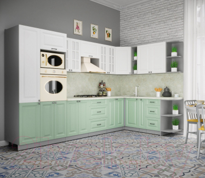 Кухонный гарнитур Интерлиния Мила Деко 1.88x3.4 правая