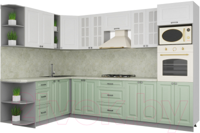 Кухонный гарнитур Интерлиния Мила Деко 1.88x3.0 левая - фото