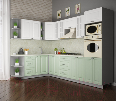 Кухонный гарнитур Интерлиния Мила Деко 1.88x3.0 левая