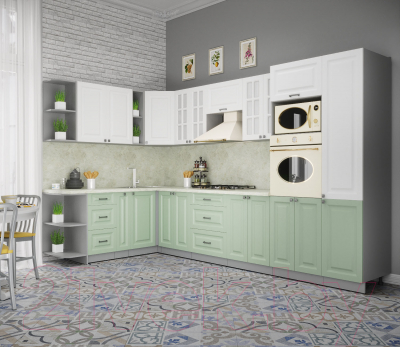 Кухонный гарнитур Интерлиния Мила Деко 1.88x3.4 левая