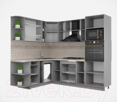 Кухонный гарнитур Интерлиния Мила Деко 1.88x2.4 левая