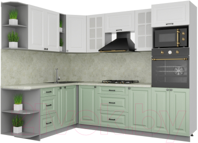 Кухонный гарнитур Интерлиния Мила Деко 1.88x2.6 левая - фото