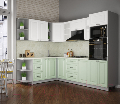 Кухонный гарнитур Интерлиния Мила Деко 1.88x2.6 левая