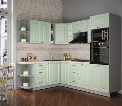 Кухонный гарнитур Интерлиния Мила Деко 1.88x2.4 левая