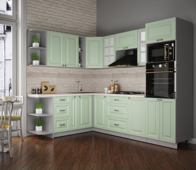 Кухонный гарнитур Интерлиния Мила Деко 1.88x2.6 левая