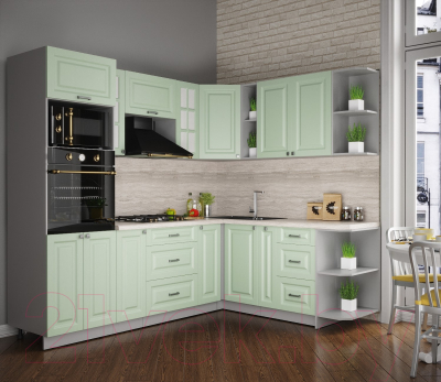 Кухонный гарнитур Интерлиния Мила Деко 1.88x2.4 правая