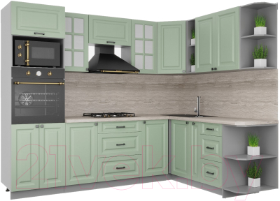 Кухонный гарнитур Интерлиния Мила Деко 1.88x2.6 правая - фото