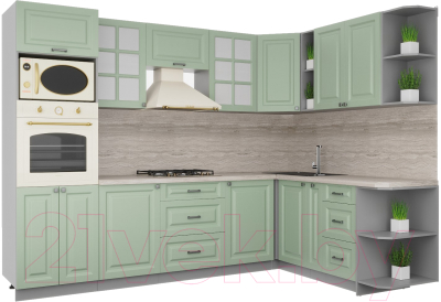 Кухонный гарнитур Интерлиния Мила Деко 1.88x2.8 правая - фото
