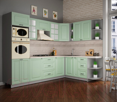 Кухонный гарнитур Интерлиния Мила Деко 1.88x2.8 правая