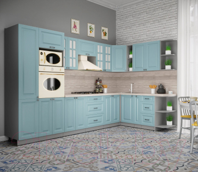 Кухонный гарнитур Интерлиния Мила Деко 1.88x3.4 правая