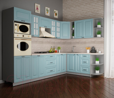 Кухонный гарнитур Интерлиния Мила Деко 1.88x3.0 правая