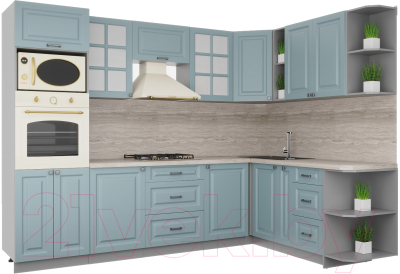 Кухонный гарнитур Интерлиния Мила Деко 1.88x2.8 правая - фото