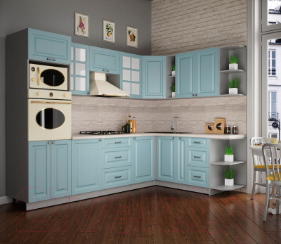 Кухонный гарнитур Интерлиния Мила Деко 1.88x2.8 правая