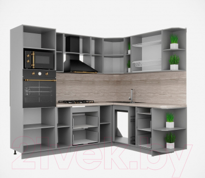 Кухонный гарнитур Интерлиния Мила Деко 1.88x2.4 правая