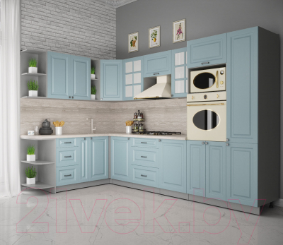Кухонный гарнитур Интерлиния Мила Деко 1.88x3.2 левая