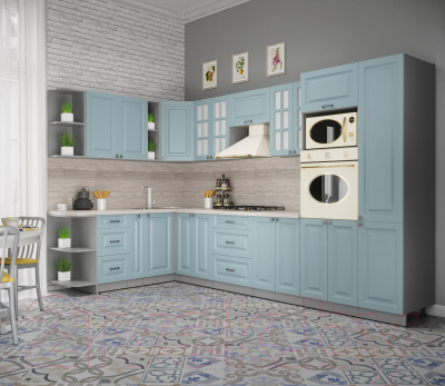 Кухонный гарнитур Интерлиния Мила Деко 1.88x3.4 левая
