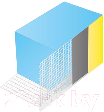 Уголок штукатурный Profigips ПВХ с сеткой и защитной лентой