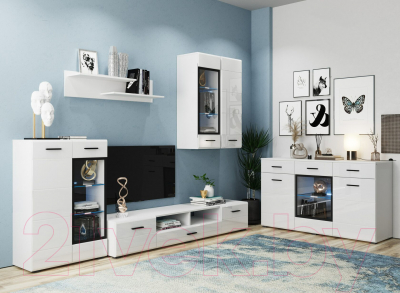 Тумба НК Мебель Gloss КМ-150 / 71373117 (белый/белый глянец)