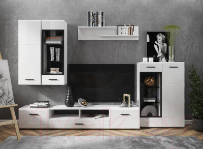 Полка НК Мебель Gloss / 71373116 (белый/белый глянец)