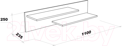 Полка НК Мебель Gloss / 71373116 (белый/белый глянец)