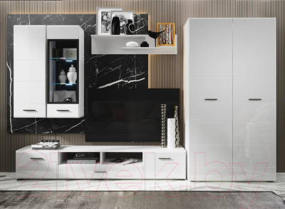 Шкаф НК Мебель Gloss 2-х дверный / 71373114 (белый/белый глянец)