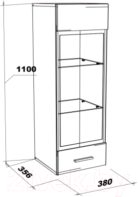 Шкаф навесной НК Мебель Gloss / 71373112 (белый/белый глянец)