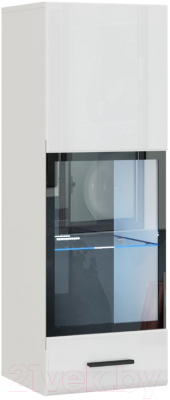 Шкаф навесной НК Мебель Gloss тип-2 / 71373137 (белый/белый глянец)