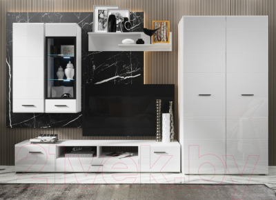 Шкаф навесной НК Мебель Gloss тип-2 / 71373137 (белый/белый глянец)