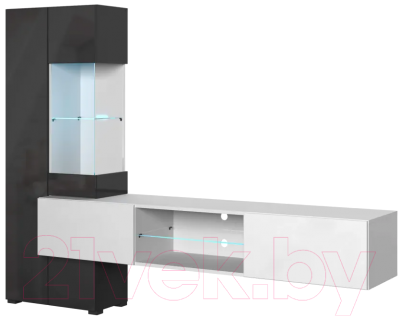 Горка НК Мебель Point тип-70 / 71774993 (белый/черный глянец) - фото