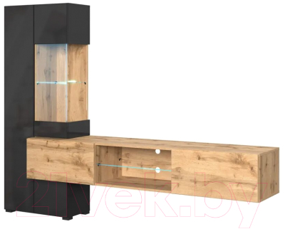 Горка НК Мебель Point тип-70 / 71774992 (дуб вотан/черный глянец) - фото
