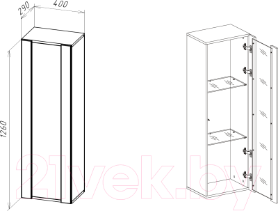 Шкаф навесной НК Мебель Point тип-21 / 71774436 (дуб вотан)