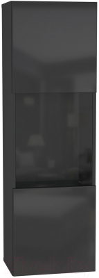 Шкаф навесной НК Мебель Point тип-22 / 71774441 (черный/черный глянец) - фото