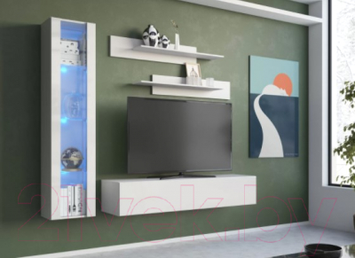 Шкаф навесной НК Мебель Point тип-50 / 71774458 (белый/белый глянец)