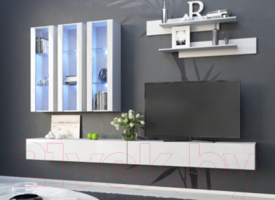 Шкаф навесной НК Мебель Point тип-50 / 71774458 (белый/белый глянец)