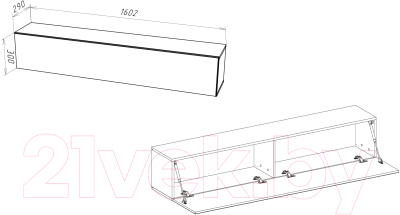 Шкаф навесной НК Мебель Point тип-50 / 71774459 (черный/черный глянец)