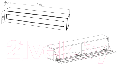 Шкаф навесной НК Мебель Point тип-51 / 71774462 (черный/черный глянец)