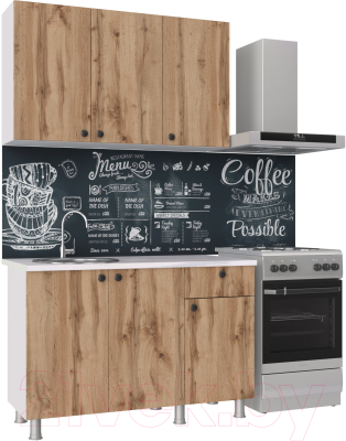 Кухонный гарнитур НК Мебель Деми 120 / 76144503 (дуб вотан) - фото